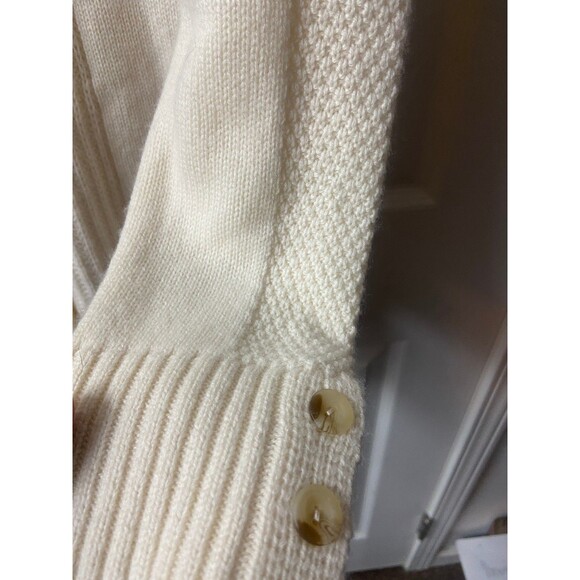 Worth Cashmere Wool Blend Cardigan Sweater Women Small Cream Collared Grannycore - Picture 6 of 7